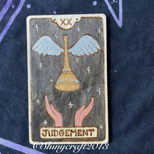 Load image into Gallery viewer, Wooden Tarot Cards |  Pyrography Witch Art | Woodburning Altar Decor | Witch Gift | Divination Witch