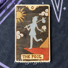 Load image into Gallery viewer, Wooden Tarot Cards |  Pyrography Witch Art | Woodburning Altar Decor | Witch Gift | Divination Witch