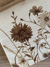 Load image into Gallery viewer, PREORDER ONLY - AS SEEN IN BBC ONE MAKE IT AT MARKET | Where the Wildflowers Grow Pyrography Artwork | Woodburning Wall Art