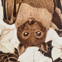 Load image into Gallery viewer, Bat and Moonflower Pyrography Art, Woodburning Art