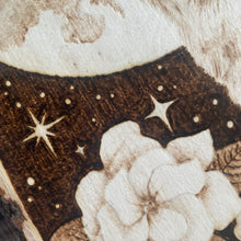 Load image into Gallery viewer, Howling Wolf and Moon Pyrography Art, Woodburning Art