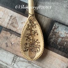 Load image into Gallery viewer, Wooden Spoon in Various Designs |Pyrography Kitchen Witch Spoons | Woodburning Kitchen Decor | Witch Gift
