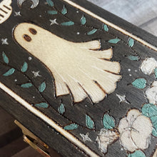 Load image into Gallery viewer, Death Tarot Card Art Wooden Box | Woodburning Jewellery Box | Pyrography Trinket Box |Witch Gift | Divination
