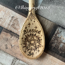Load image into Gallery viewer, Wooden Spoon in Various Designs |Pyrography Kitchen Witch Spoons | Woodburning Kitchen Decor | Witch Gift