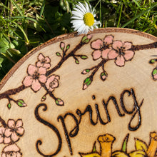 Load image into Gallery viewer, Spring Wooden Sign | Woodburning Home Decor | Pyrography Art | Seasonal Decor