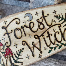 Load image into Gallery viewer, Forest Witch Wooden Sign |Woodburning Home Decor | Pyrography Altar Decor | Witch Gift