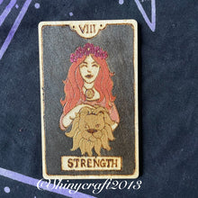 Load image into Gallery viewer, Wooden Tarot Cards |  Pyrography Witch Art | Woodburning Altar Decor | Witch Gift | Divination Witch