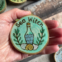 Load image into Gallery viewer, Witch Fridge Magnet | Woodburning Witch Decor |  Pyrography Witch Gift