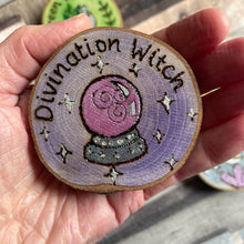 Load image into Gallery viewer, Witch Fridge Magnet | Woodburning Witch Decor |  Pyrography Witch Gift
