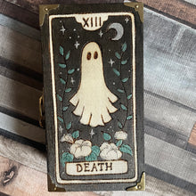 Load image into Gallery viewer, Death Tarot Card Art Wooden Box | Woodburning Jewellery Box | Pyrography Trinket Box |Witch Gift | Divination