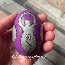 Load image into Gallery viewer, Ostara Triple Goddess Wooden Egg| Woodburning Altar Decoration | Pyrography Witch Gift