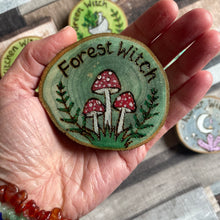 Load image into Gallery viewer, Witch Fridge Magnet | Woodburning Witch Decor |  Pyrography Witch Gift