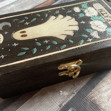 Load image into Gallery viewer, Death Tarot Card Art Wooden Box | Woodburning Jewellery Box | Pyrography Trinket Box |Witch Gift | Divination