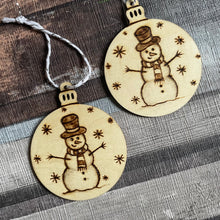 Load image into Gallery viewer, Custom Design for Wooden Bauble | Unique Gift | Christmas Tree Decoration | Pyrography Decor | Woodburning Gift | Alternative Christmas Decor