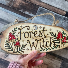 Load image into Gallery viewer, Forest Witch Wooden Sign |Woodburning Home Decor | Pyrography Altar Decor | Witch Gift
