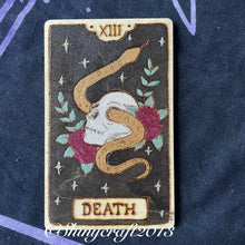 Load image into Gallery viewer, Wooden Tarot Cards |  Pyrography Witch Art | Woodburning Altar Decor | Witch Gift | Divination Witch