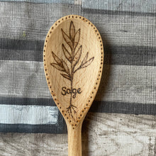 Load image into Gallery viewer, Wooden Spoon with Kitchen Herb designs | Woodburning |Pyrography
