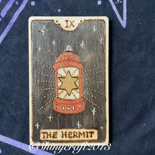 Load image into Gallery viewer, Wooden Tarot Cards |  Pyrography Witch Art | Woodburning Altar Decor | Witch Gift | Divination Witch