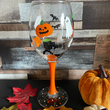Load image into Gallery viewer, Halloween Handpainted Wine Glass