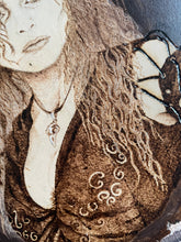 Load image into Gallery viewer, Bellatrix Original Woodburning Portrait, Pyrography, Prints also available