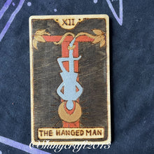 Load image into Gallery viewer, Wooden Tarot Cards |  Pyrography Witch Art | Woodburning Altar Decor | Witch Gift | Divination Witch