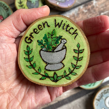 Load image into Gallery viewer, Witch Fridge Magnet | Woodburning Witch Decor |  Pyrography Witch Gift