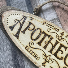 Load image into Gallery viewer, Apothecary Wooden Sign| Woodburning Altar Decor | Pyrography Witch Sign | Witch Gift
