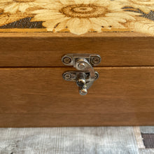 Load image into Gallery viewer, Sunflower Pyrography Wooden Box | Woodburning Jewellery Box