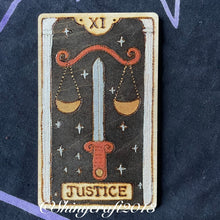 Load image into Gallery viewer, Wooden Tarot Cards |  Pyrography Witch Art | Woodburning Altar Decor | Witch Gift | Divination Witch