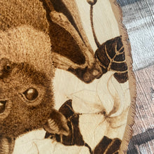Load image into Gallery viewer, Bat and Moonflower Pyrography Art, Woodburning Art
