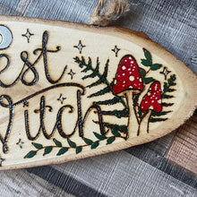 Load image into Gallery viewer, Forest Witch Wooden Sign |Woodburning Home Decor | Pyrography Altar Decor | Witch Gift