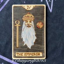 Load image into Gallery viewer, Wooden Tarot Cards |  Pyrography Witch Art | Woodburning Altar Decor | Witch Gift | Divination Witch