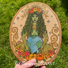 Load image into Gallery viewer, Gaia Woodburning Art, Pyrography on Basswood