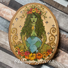 Load image into Gallery viewer, Gaia Woodburning Art, Pyrography on Basswood
