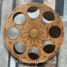 Load image into Gallery viewer, Moon Phases Board, Woodburning, Pyrography
