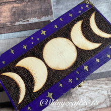 Load image into Gallery viewer, Moon Phases Tarot Box | Woodburning | Pyrography