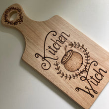Load image into Gallery viewer, Kitchen Witch Wooden Chopping Board | Pyrography Kitchen Decor | Woodburning Art | Kitchen Witch Gift