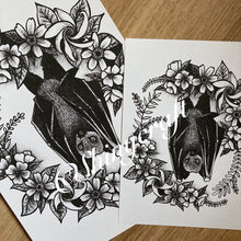 Load image into Gallery viewer, Bat Print of my Original Ink Drawing