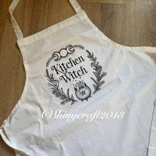 Load image into Gallery viewer, Kitchen Witch Apron | With Original Pen and Ink Design Print | Kitchen Witch Gift
