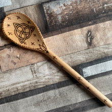 Load image into Gallery viewer, Triquetra Wooden Spoon | Woodburning | Pyrography