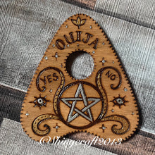 Load image into Gallery viewer, Ouija Planchette Decoration, Woodburning, Pyrography