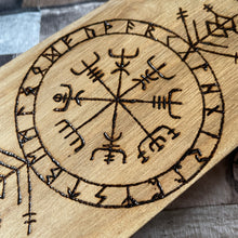 Load image into Gallery viewer, Viking Compass Wooden Box | Woodburning | Pyrography | Vegvisir