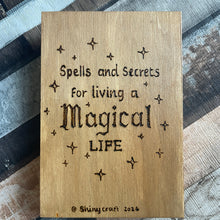 Load image into Gallery viewer, Witch Wooden Book Box | Woodburning | Pyrography | Witchcraft Gift