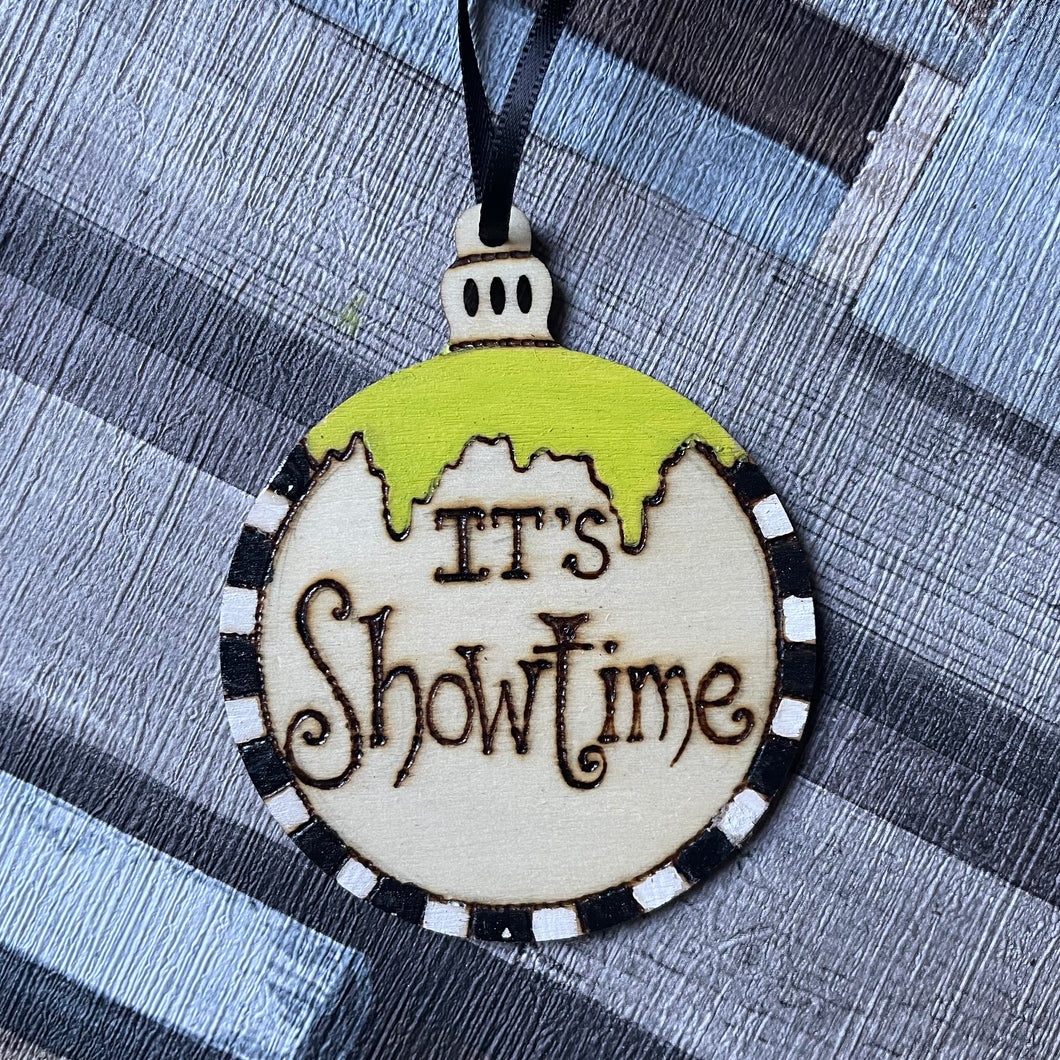 Beetlejuice themed wooden bauble