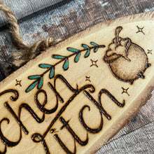 Load image into Gallery viewer, Kitchen Witch Wooden Sign | Pyrography | Woodburning
