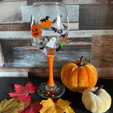 Load image into Gallery viewer, Halloween Handpainted Wine Glass