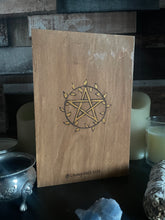 Load image into Gallery viewer, Book of Shadows Wooden Box | Pyrography | Woodburning | Book Box