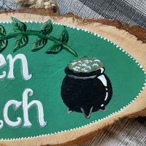 Kitchen Witch Wooden Sign, Handpainted