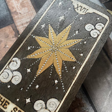 Load image into Gallery viewer, The Star Tarot Box, Woodburning Pyrography