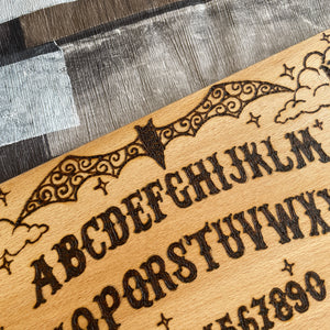 Spirit Board Wooden Chopping Board | Pyrography Ouija Design | Mystical Kitchen Decor | Hand-Burned Witchcraft Gift | Gothic Occult Style